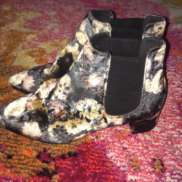 Top shop floral velvet ankle boots multicolor 38 - Picture 3 of 3